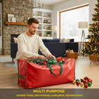 Christmas Tree Storage Bag - Stores up to 9 Foot Disassembled Artificial Xmas Tree, Durable Waterproof Material Zippered Storage Container with Carry Handles