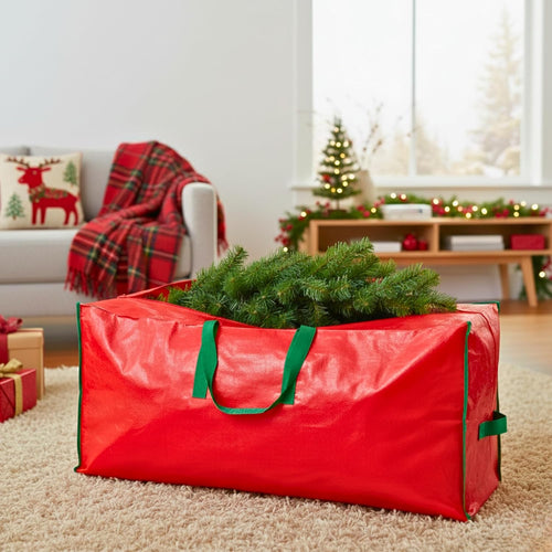 Christmas Tree Storage Bag - Stores up to 9 Foot Disassembled Artificial Xmas Tree, Durable Waterproof Material Zippered Storage Container with Carry Handles