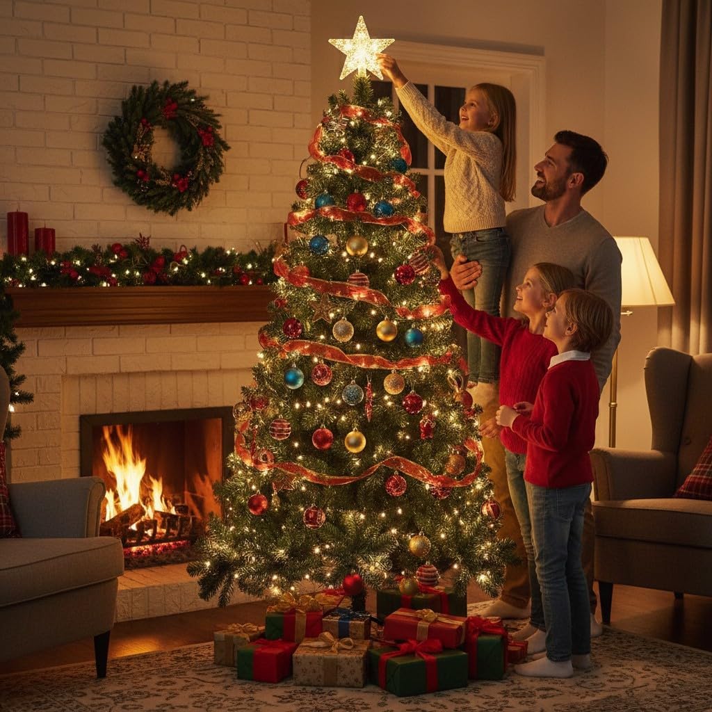 " 7FT / 2.1M Alaskan Pine Green Artificial Christmas Tree Bushy, 800 Tips Xmas Home Decorations, PVC, 210CM / 7FT Green"