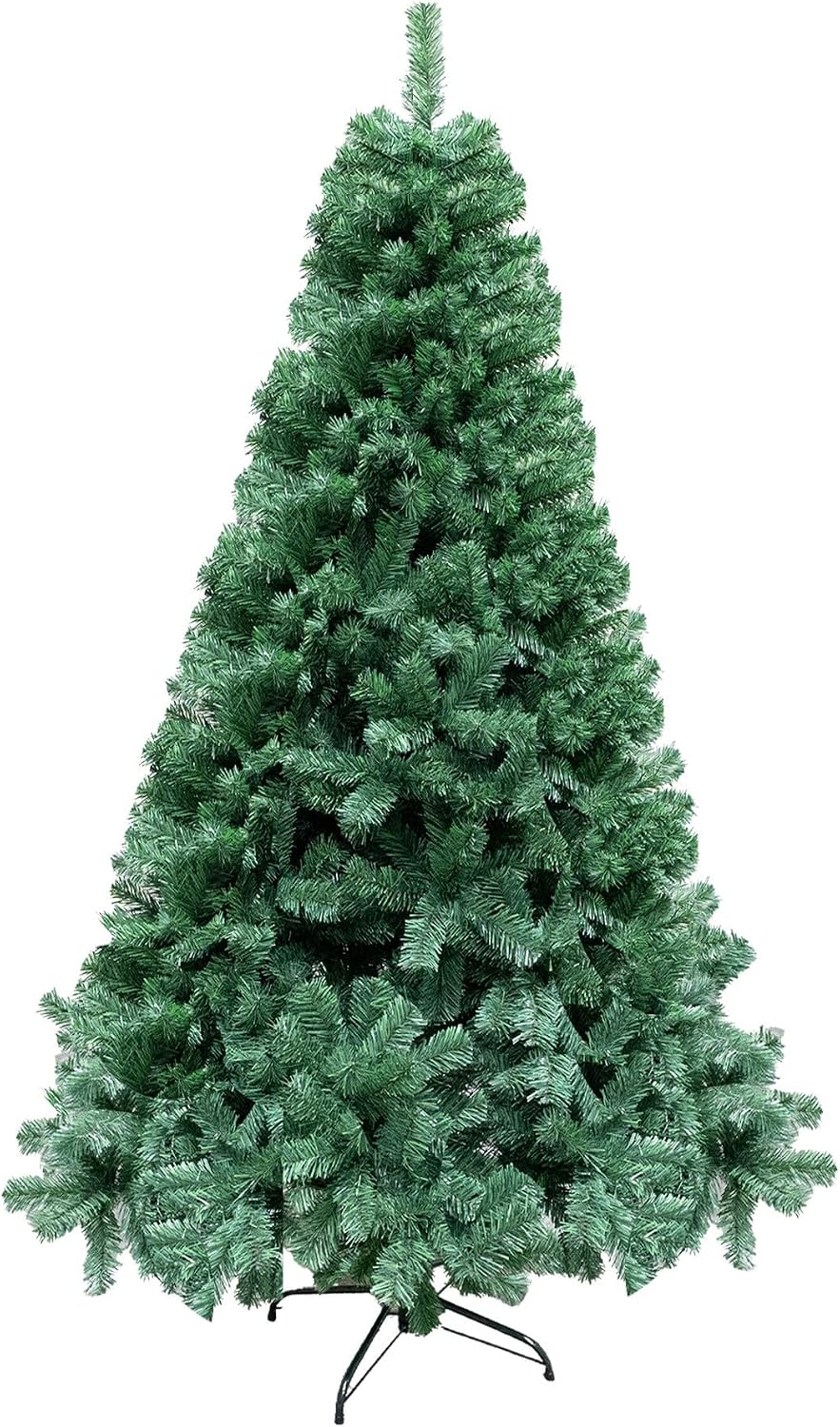 " 7FT / 2.1M Alaskan Pine Green Artificial Christmas Tree Bushy, 800 Tips Xmas Home Decorations, PVC, 210CM / 7FT Green"