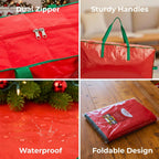 Christmas Tree Storage Bag - Stores up to 9 Foot Disassembled Artificial Xmas Tree, Durable Waterproof Material Zippered Storage Container with Carry Handles