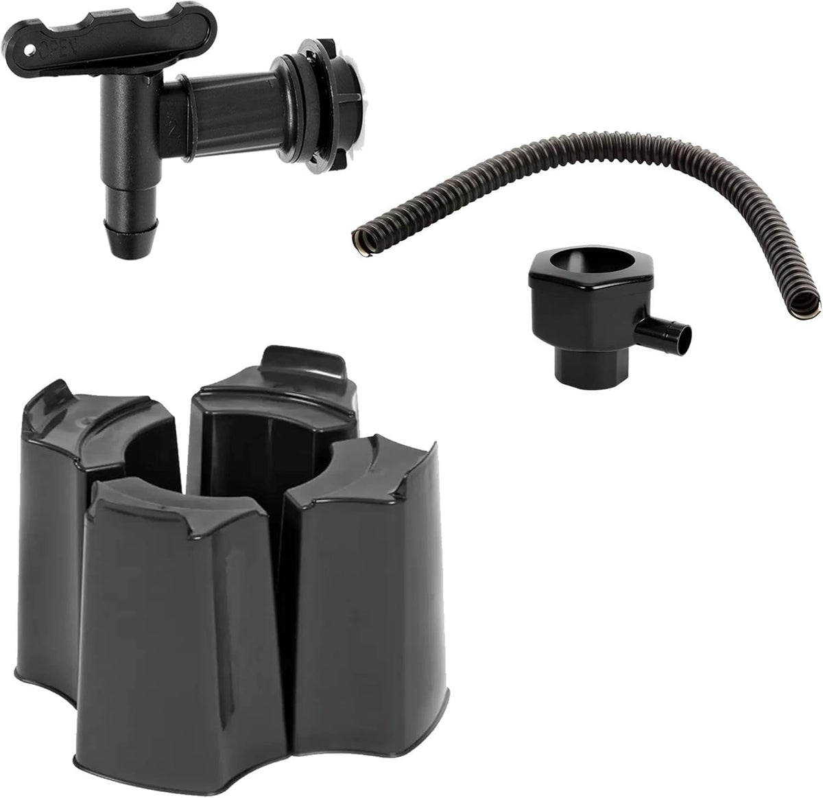 100L Slim Space Saver Water Butt with Tap, Lid & Stand – Rainwater Collection Barrel for Garden, Outdoor Water Storage Tank, Compact Slimline Water Butt Kit, Black